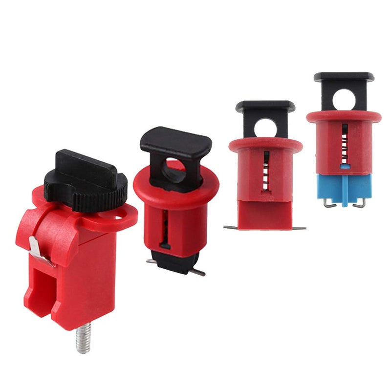 klarako 4 Pcs Miniature Circuit Breaker Lockout Red, Made of Glass Filled Nylon, Sturdy and Durable in Use - Image 1