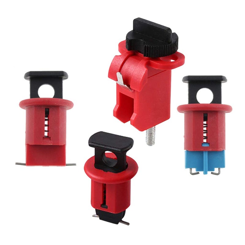 klarako 4 Pcs Miniature Circuit Breaker Lockout Red, Made of Glass Filled Nylon, Sturdy and Durable in Use - Image 3