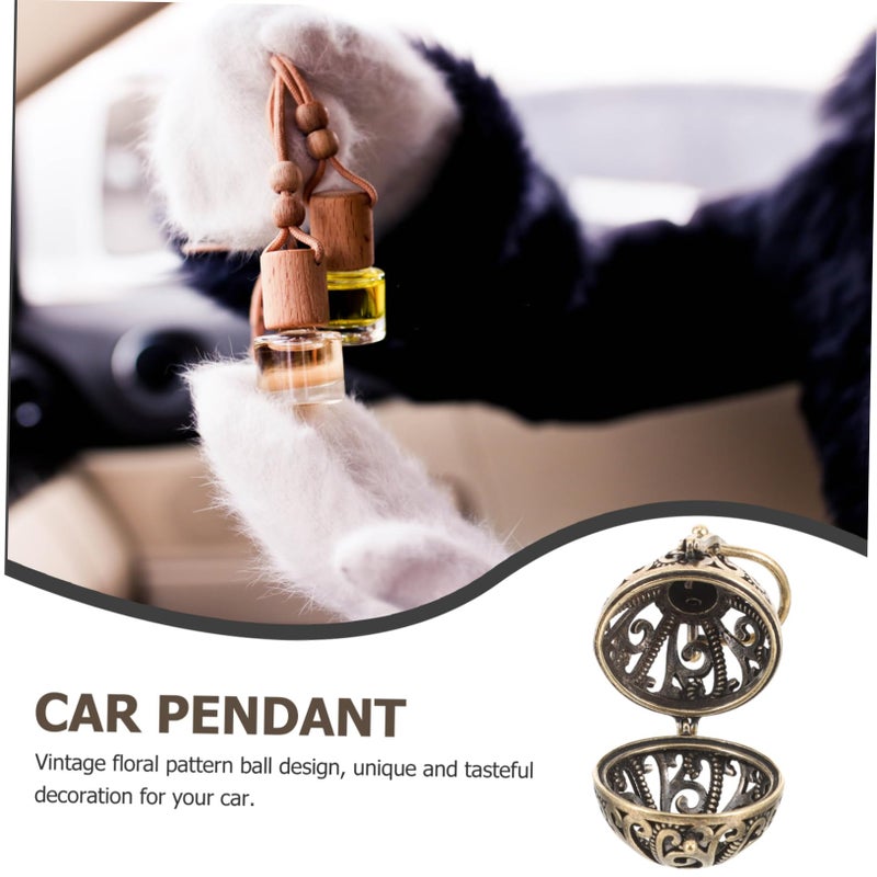 Brass Car Pendant Diffuser Aromatherapy Ball Decorative Essential Oil For Home Gift - Image 4