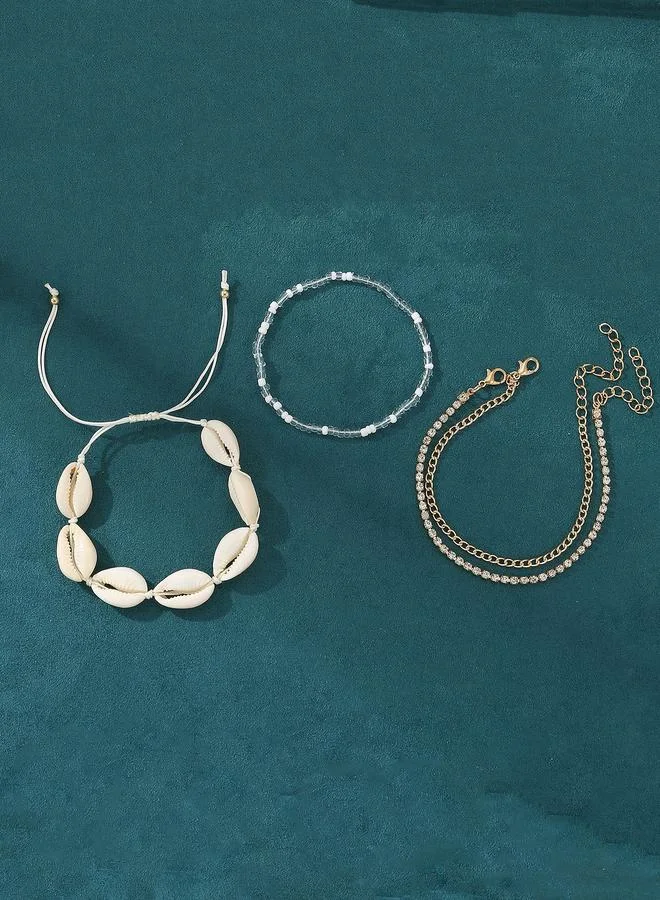 Take Two  Set of 4 - Seashell Decor Anklet for Women | Best Price UAE