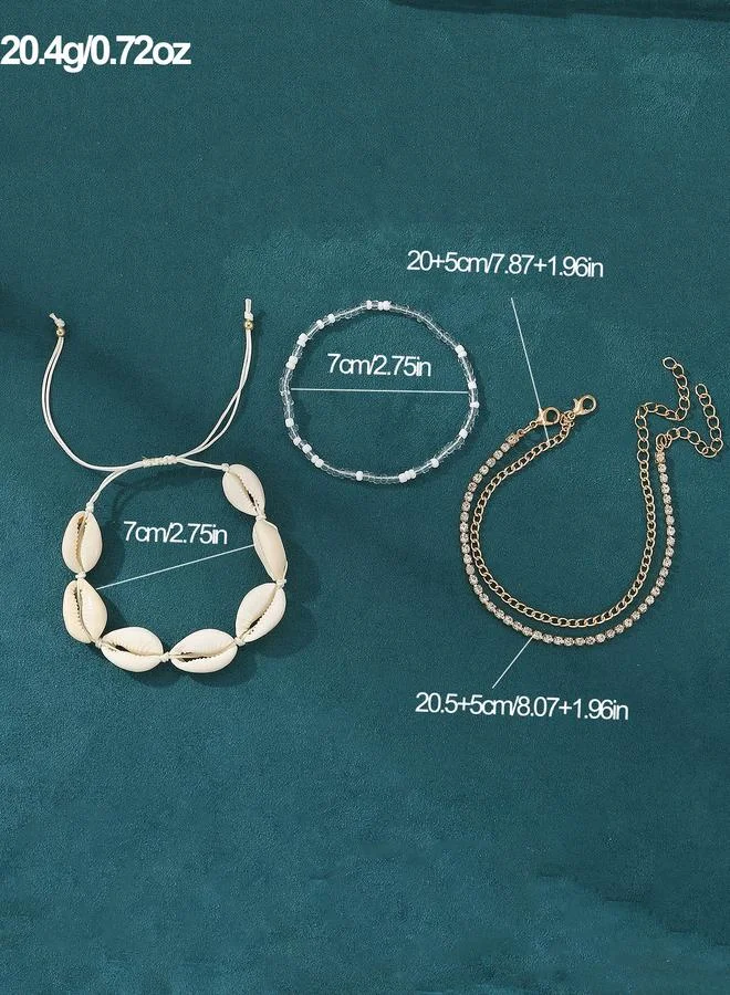 Take Two  Set of 4 - Seashell Decor Anklet for Women | Best Price UAE