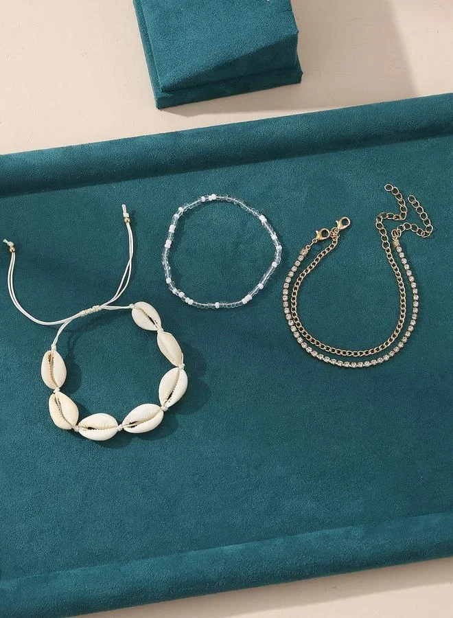 Take Two  Set of 4 - Seashell Decor Anklet for Women | Best Price UAE