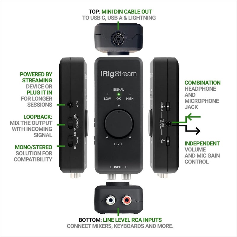 IK Multimedia iRig Stream - Portable USB Audio Interface for iOS, Android, Mac, and PC Livestreaming - Image 2