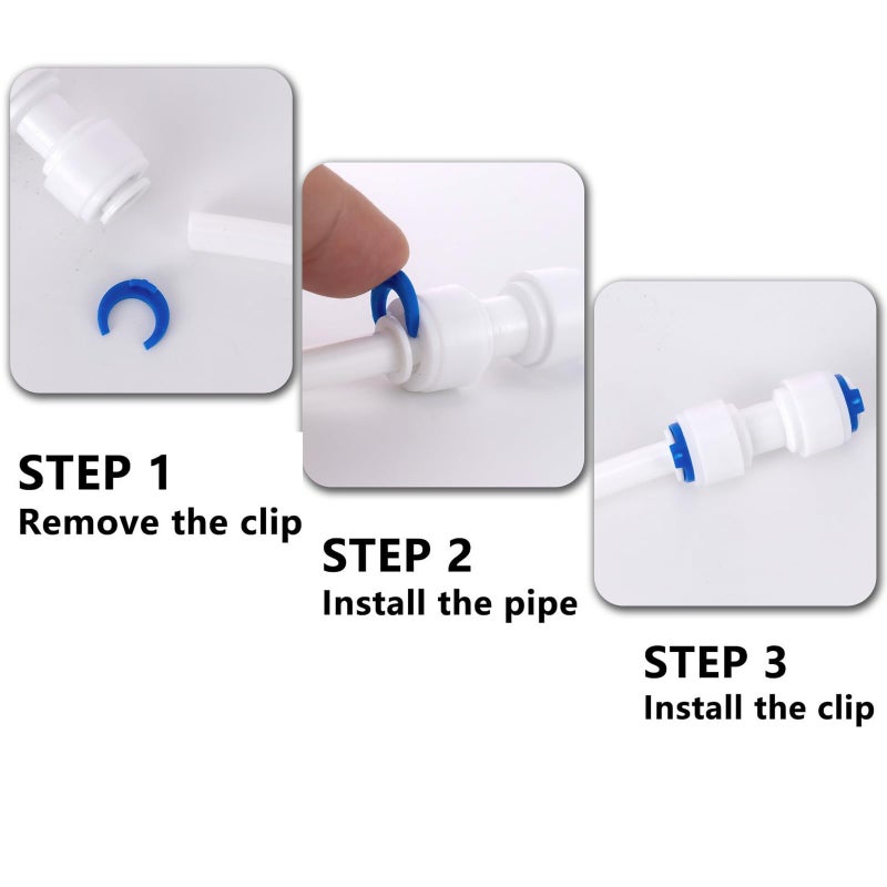 Jiuwu 1/4 Inch Locking Clips 50 Pcs Reverse Osmosis Clip Ro Water Line Clips Blue Clip For Locking Quick Connect Fittings For Ro Reverse Osmosis Water Filter Fittings - Image 4
