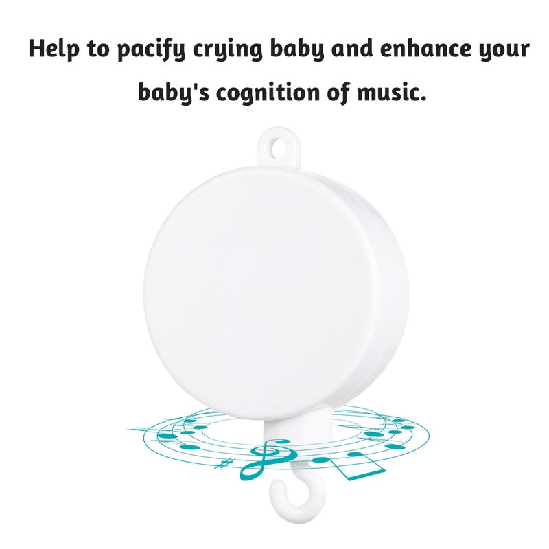 Baby Rotary Mobile Crib Bed Bell Toy Windup Movement Music Box With Rotating Hook - Image 2