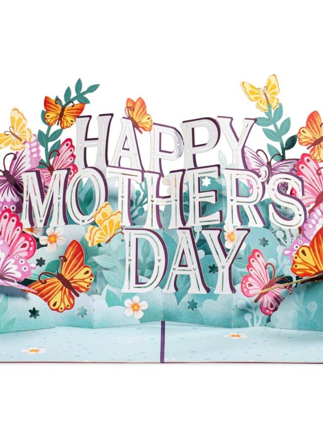 Paper Love Mother's Day Pop Up Card 3D Laser Cut Butterflies Hummingbirds - Image 1