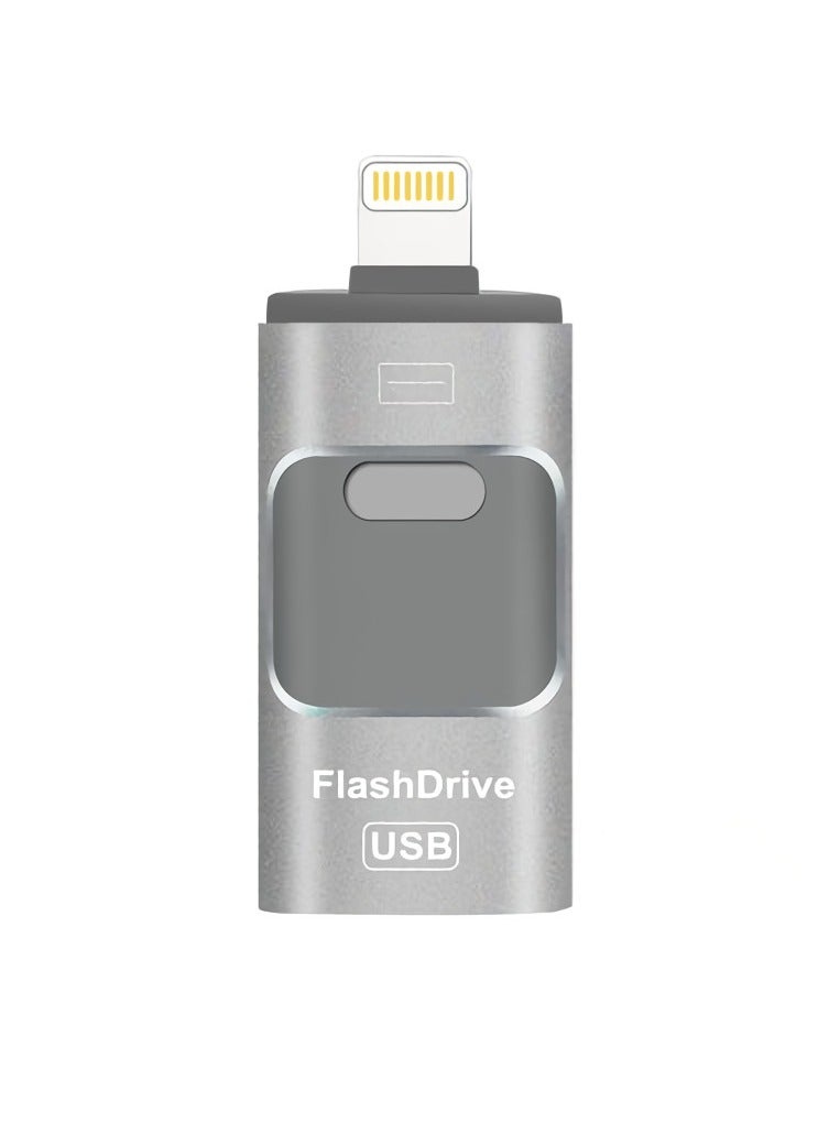 AROAQ 256GB USB Flash Drive, Shock Proof Durable External USB Flash Drive, Safe And Stable USB Memory Stick, Convenient And Fast I-flash Drive for iphone, (256GB Silver Gray)  - Image 1