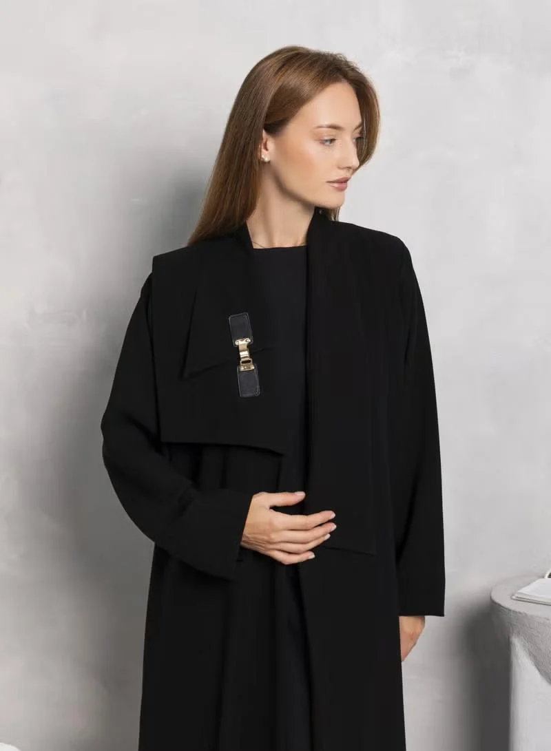 Nikias Nikias Abaya soft crepe with stylish collar with buckle