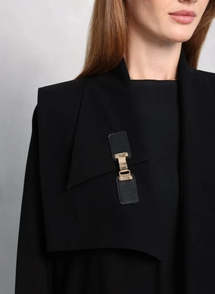 Nikias  Nikias Abaya soft crepe with stylish collar with buckle for Women | Best Price UAE