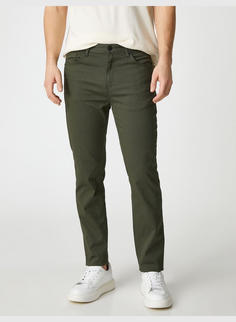 KOTON سروال قماش 5 جيوب مزود بأزرار مفصلة - Image 3