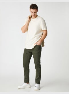 KOTON Canvas Trousers 5 Pocket Detailed Buttoned  - Image 2