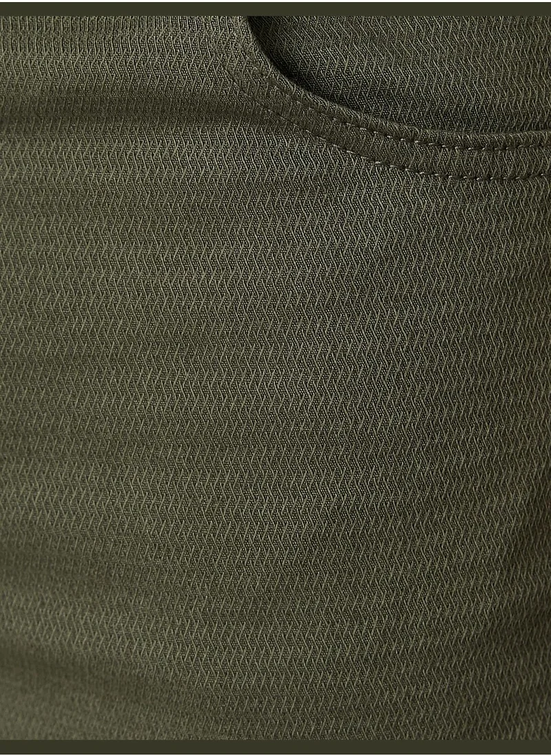 كوتون Canvas Trousers 5 Pocket Detailed Buttoned