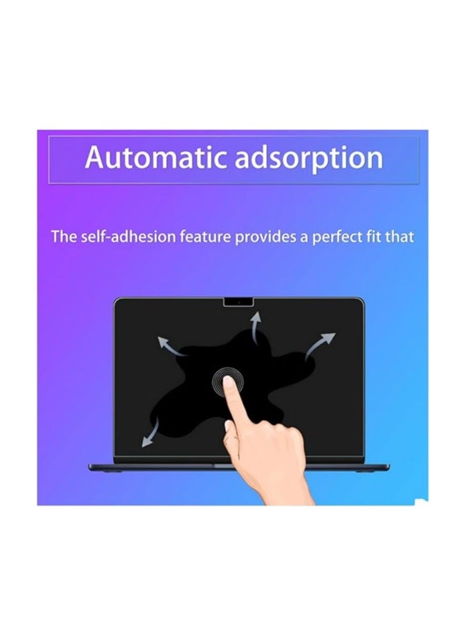 واقي شاشة من الزجاج المقوى لجهاز MacBook Air مقاس 13.6 بوصة (2024-2022، شريحة M3/M2 Max/Pro، طرازات A3113/A2681) - صلابة 9H، خالٍ من الفقاعات، حماية من بصمات الأصابع - Image 5