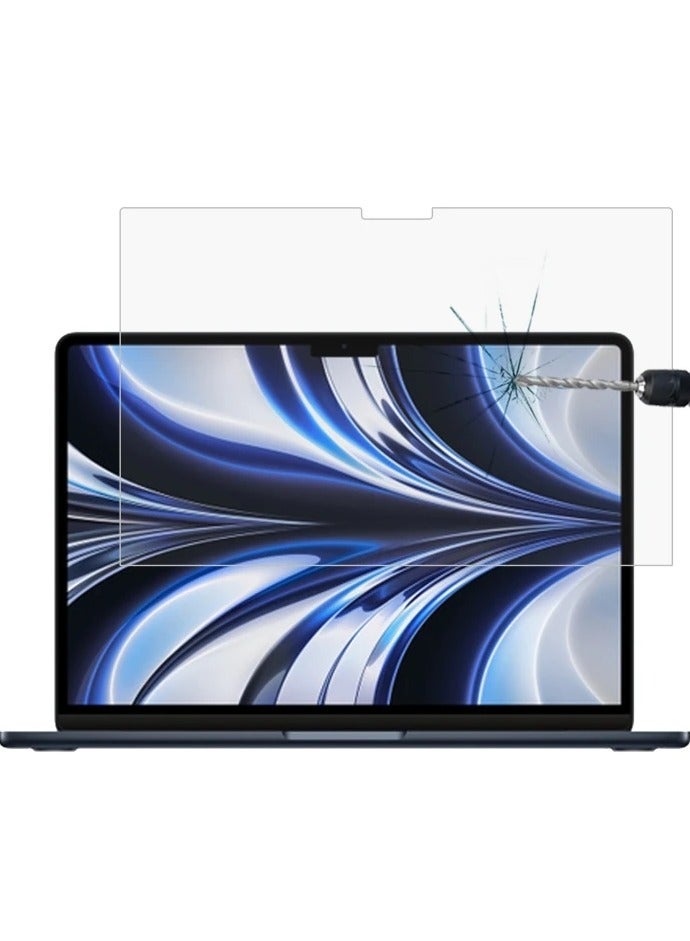 واقي شاشة من الزجاج المقوى لجهاز MacBook Air مقاس 13.6 بوصة (2024-2022، شريحة M3/M2 Max/Pro، طرازات A3113/A2681) - صلابة 9H، خالٍ من الفقاعات، حماية من بصمات الأصابع - Image 1