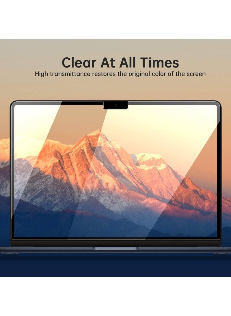 واقي شاشة من الزجاج المقوى لجهاز MacBook Air مقاس 13.6 بوصة (2024-2022، شريحة M3/M2 Max/Pro، طرازات A3113/A2681) - صلابة 9H، خالٍ من الفقاعات، حماية من بصمات الأصابع - Image 4
