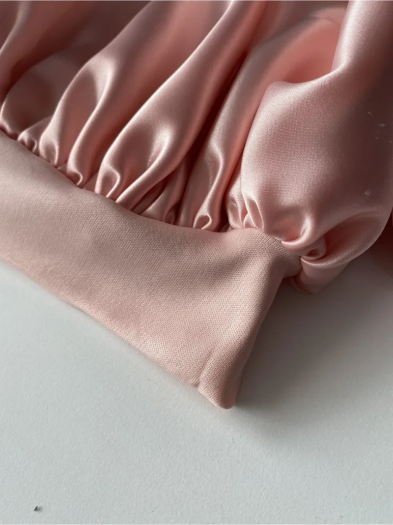 Pistore Powder Satin Bonnet, Pillow and Buckle Set for Curly Hair