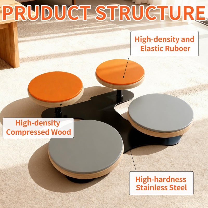 Kmise 4-Piece Silent Drum Practice Pad Kit with Drum Sticks,Portable and Adjustable Drum Pad for Quiet Practice, Perfect Snare Drum Practice Pad Kit for All-ages Drummers - Image 4