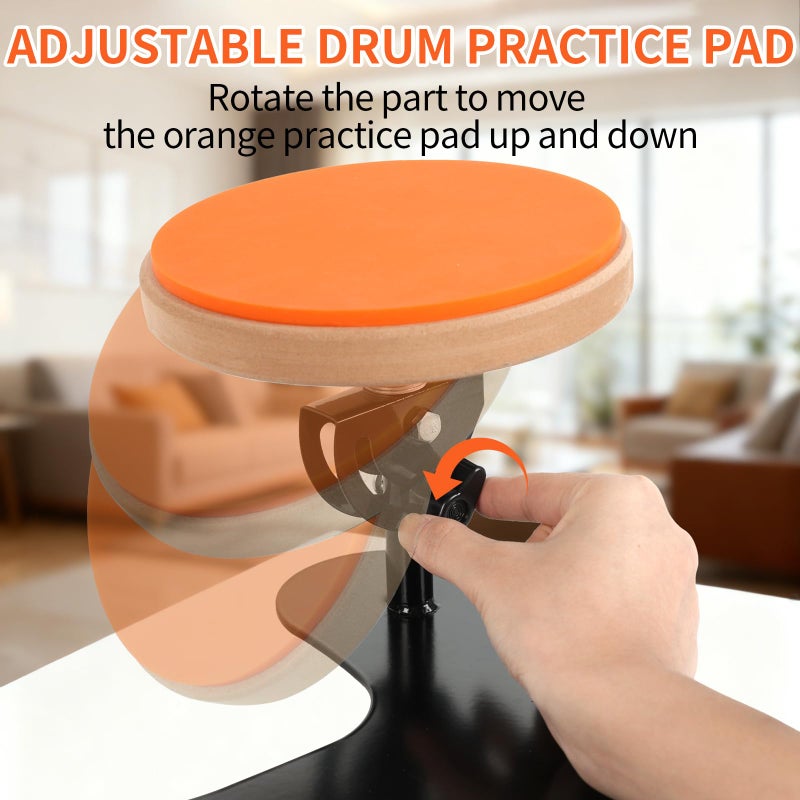 Kmise 4-Piece Silent Drum Practice Pad Kit with Drum Sticks,Portable and Adjustable Drum Pad for Quiet Practice, Perfect Snare Drum Practice Pad Kit for All-ages Drummers - Image 5
