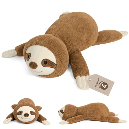 JellyMallow 24in 5lbs Sloth Weighted Stuffed Animals Weighted Stuffed Animal Sloth Plush Comfortable Companion Plushies Toy Gifts for Adults  Kids - Image 1