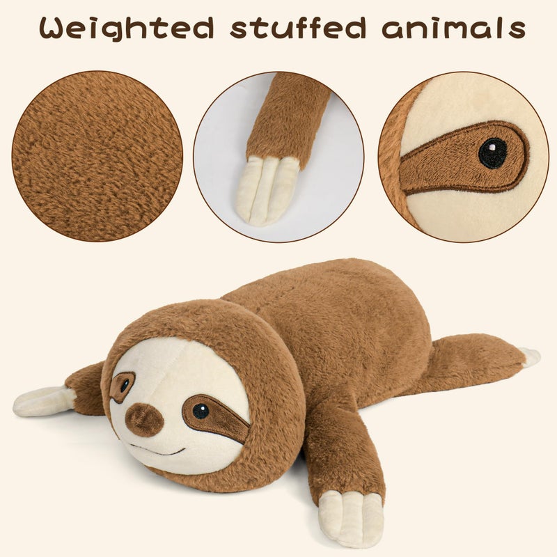 JellyMallow 24in 5lbs Sloth Weighted Stuffed Animals Weighted Stuffed Animal Sloth Plush Comfortable Companion Plushies Toy Gifts for Adults  Kids - Image 3
