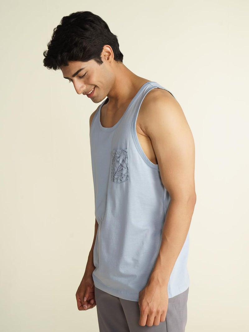 DAMENSCH Men Neo-Cool Casual Tank Tops- Celestial Blue- Large - Image 5