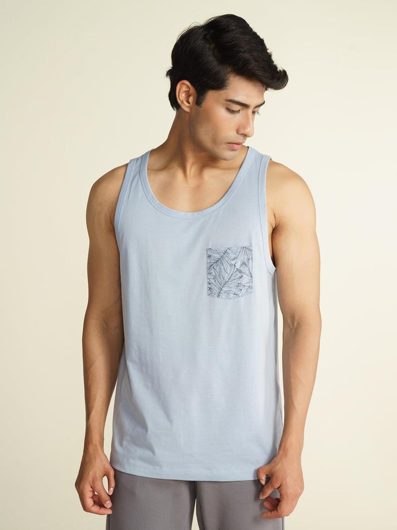 DAMENSCH Men Neo-Cool Casual Tank Tops- Celestial Blue- Large - Image 4