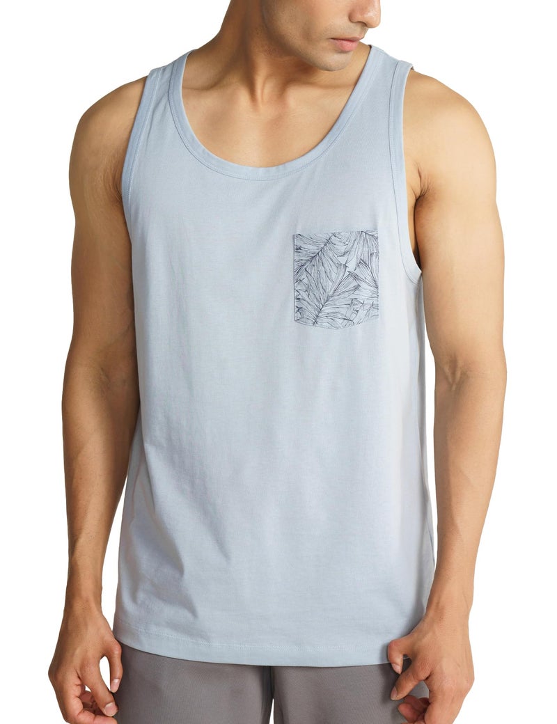 DAMENSCH Men Neo-Cool Casual Tank Tops- Celestial Blue- Large - Image 1