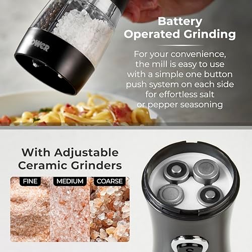 Tower Duo Electric Salt/Pepper Mill, Black - Image 4