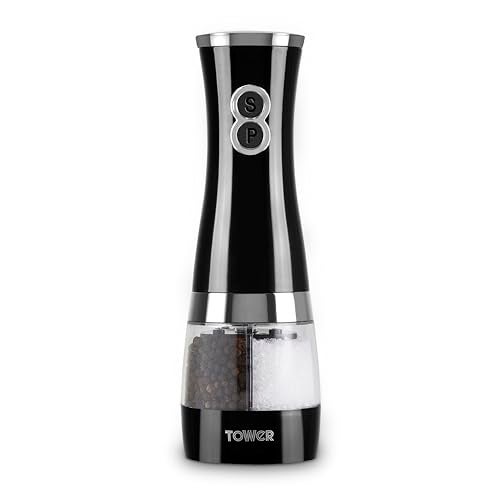 Tower Duo Electric Salt/Pepper Mill, Black - Image 1