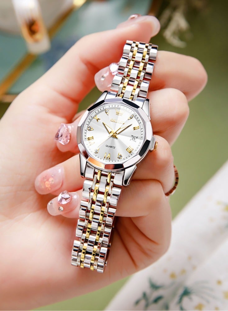 OLEVS Watches for Women Stylish Stainless Steel Water Resistant Quartz Analog Watch 9931 - Image 1