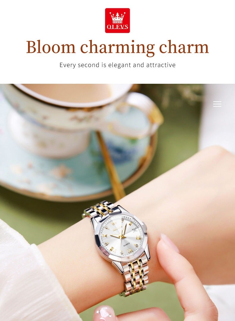 OLEVS Watches for Women Stylish Stainless Steel Water Resistant Quartz Analog Watch 9931 - Image 5