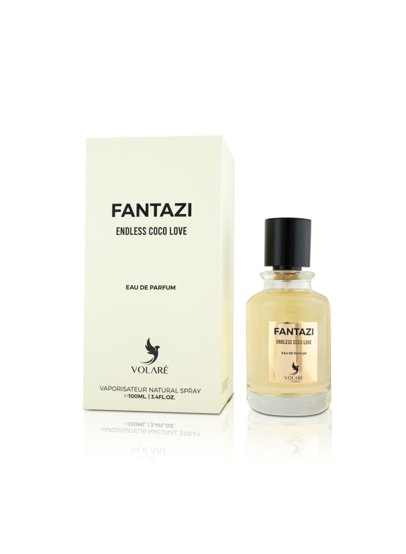 VOLARE Fantazi Endless Coco Love Unisex Perfume, 100 ml – Fresh Fruity with Bergamot, Lemon Zest & Coconut Water - Image 1