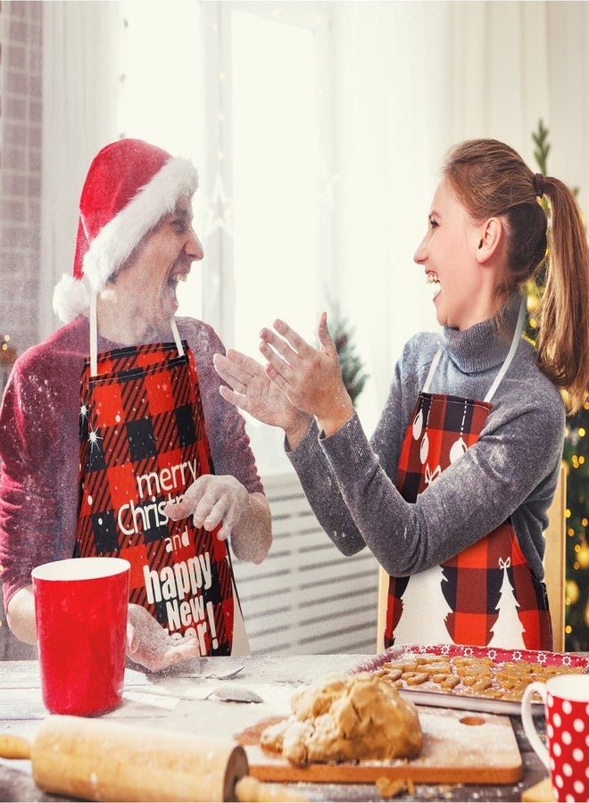 Foaincore 10 Pcs Christmas Kitchen Aprons Christmas Buffalo Plaid Aprons Cooking Apron Xmas Santa Apron Xmas Kitchen Decorations for Cooking, BBQ (Vibrant) - Image 5