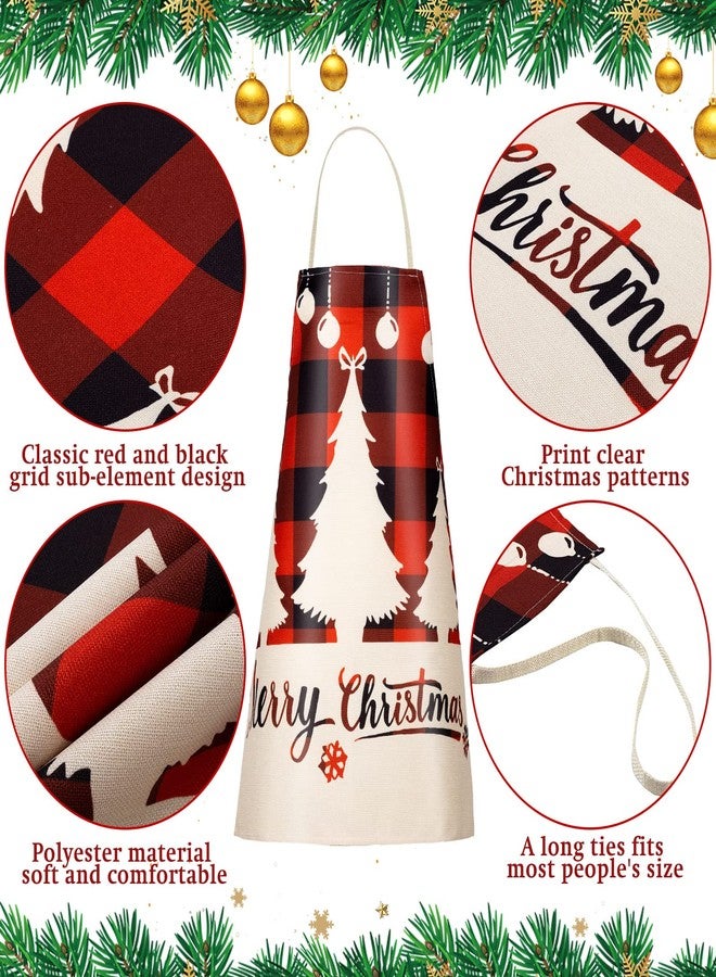 Foaincore 10 Pcs Christmas Kitchen Aprons Christmas Buffalo Plaid Aprons Cooking Apron Xmas Santa Apron Xmas Kitchen Decorations for Cooking, BBQ (Vibrant) - Image 3