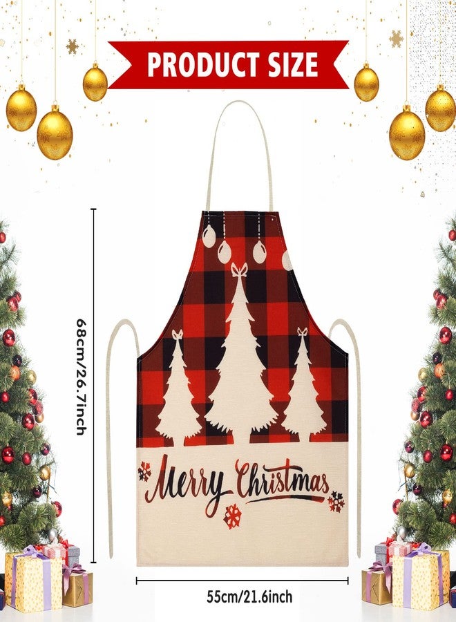 Foaincore 10 Pcs Christmas Kitchen Aprons Christmas Buffalo Plaid Aprons Cooking Apron Xmas Santa Apron Xmas Kitchen Decorations for Cooking, BBQ (Vibrant) - Image 2