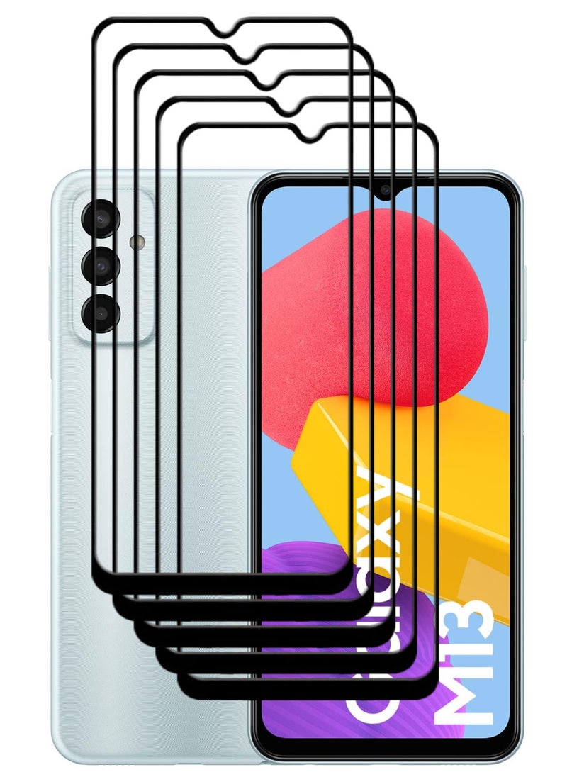 ACLIX 5 Pieces Antistatic ESD Dustproof Premium Quality High Definition Tempered Glass Screen Protector Designed For Samsung Galaxy M13 - Image 1
