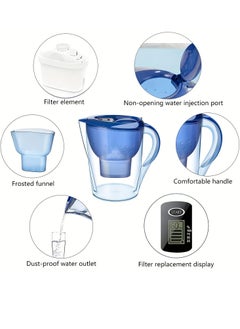 AROAQ Household Water Filter, 3.5L Dispenser Pitcher Mineral Alkaline Water Ionizer Water Filter, Non Toxic Alkaline Activated Carbon Water Purifier And Timer, ( Blue With 1 Filter)  - Image 3