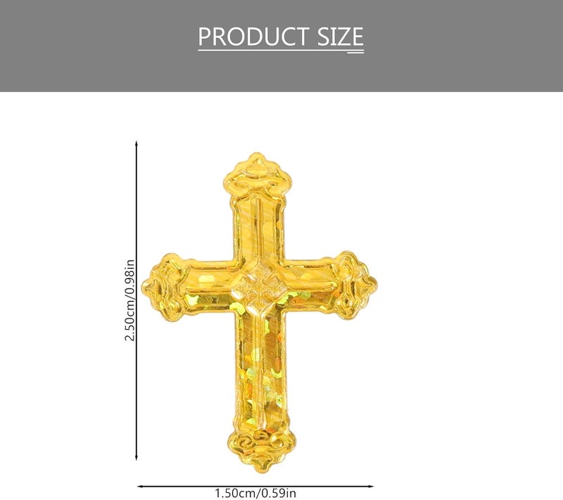 Healeved Cross Confetti for Baptism and Communion Party Decorations, Gold and Silver Shiny Table Scatter for Church Anniversary and Wedding Celebration - Image 5
