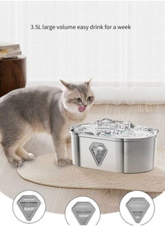 Kidle Automatic Cat Water Fountain Pet Water Dispenser Cat Stainless Steel Fountain Cat Smart Water Feeder  - Image 5