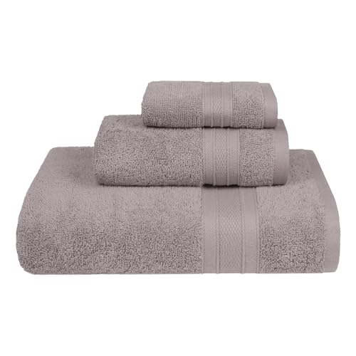 Trident Soft Comfort Air Rich Towels for Bath, 100% Cotton Towel, Super Soft, Highly Absorbent, 3 Pieces Towel Set, 500 GSM - Charcoal - Image 1