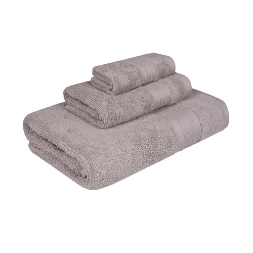Trident Soft Comfort Air Rich Towels for Bath, 100% Cotton Towel, Super Soft, Highly Absorbent, 3 Pieces Towel Set, 500 GSM - Charcoal - Image 2