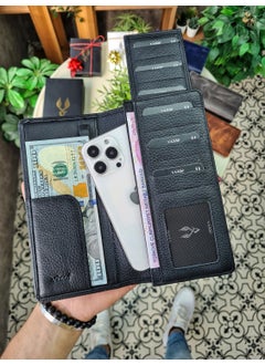 VISSO 901 Leather Handbag Wallet with Phone Compartment - Zippered - Men's and Women's Model with Removable Card Holder Feature  - Image 1
