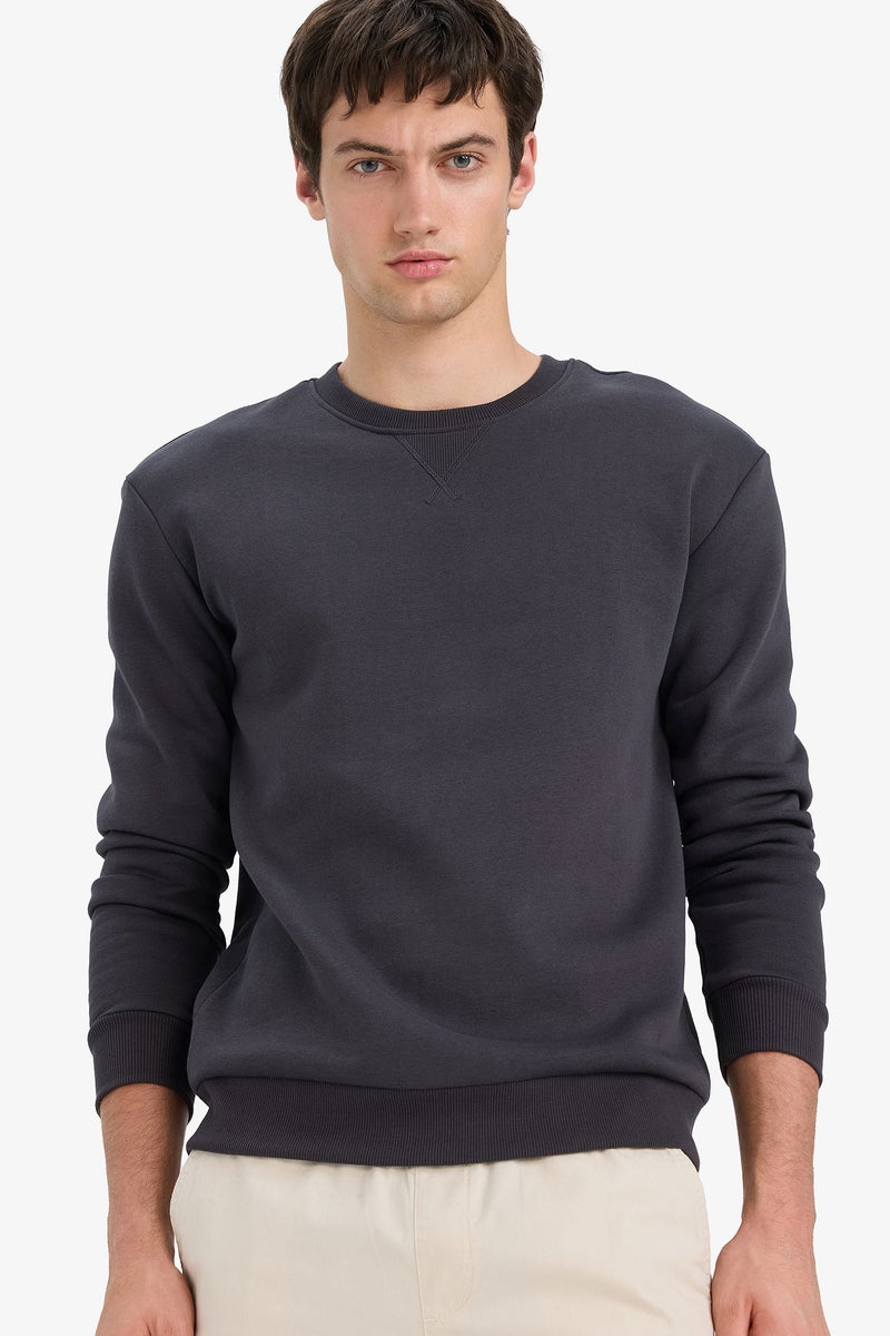 DeFacto Grey Man Regular Fit Sweatshirt Casual - Image 1