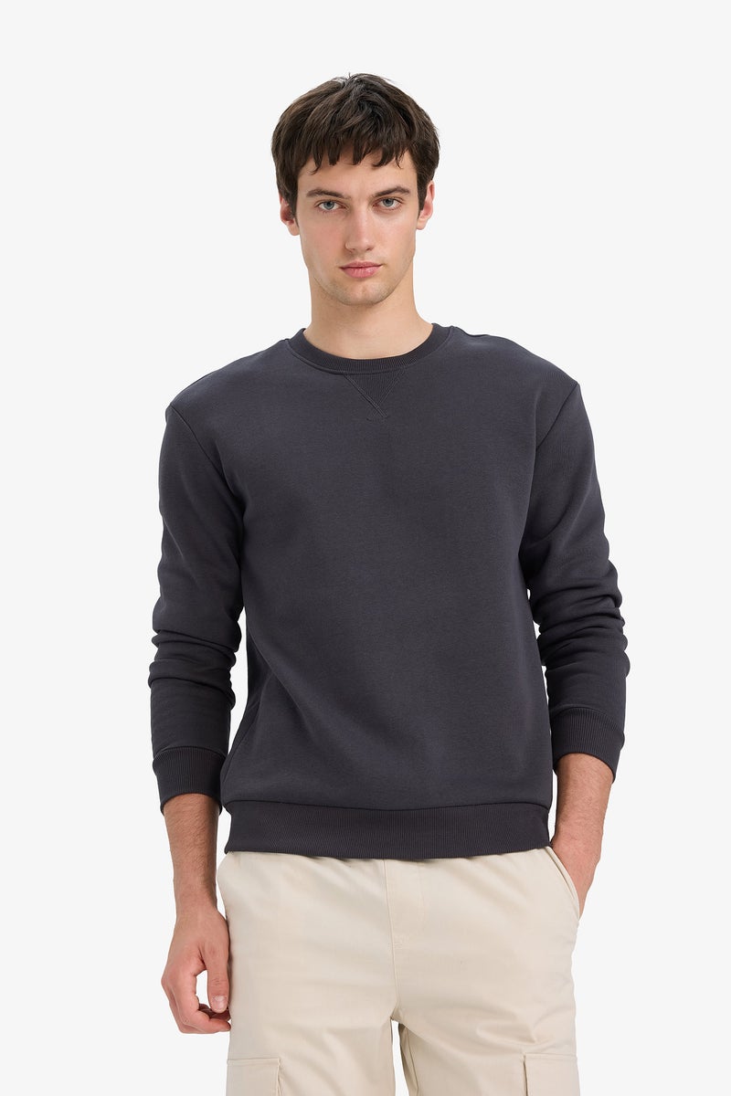 DeFacto Grey Man Regular Fit Sweatshirt Casual - Image 4