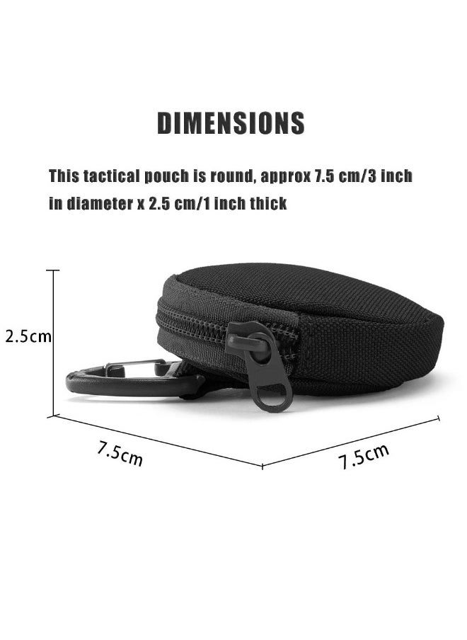 Generic - Outdoor Circle Key Holder Case - Small Zipper Coin Purse & Keychain Wallet, EDC Pouch for Military Gear, Change Wallet, Wireless Headset Pack - Set of 3 Pieces - Image 1