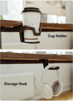 NKX Multifunctional Adjustable Height Gaming Desk with Remote, Handle Rack, Cup Holder, USB Socket and Headphone Hook 120 CM  - Image 3