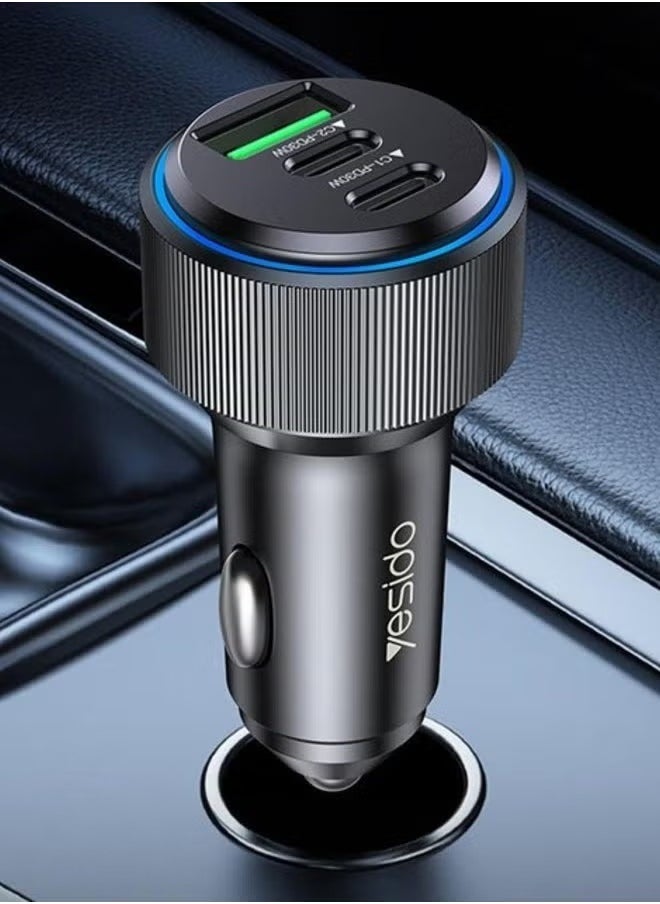Yesido Y60 Dual Port Super Fast Car Charger – USB-C & USB-A Car Adapter with 1 Meter USB to iPhone Charging Cable – High-Speed Car Charger for iPhone & USB-C Devices – Compact, Safe, and Efficient for Travel, Commute & Daily Use  - Image 1