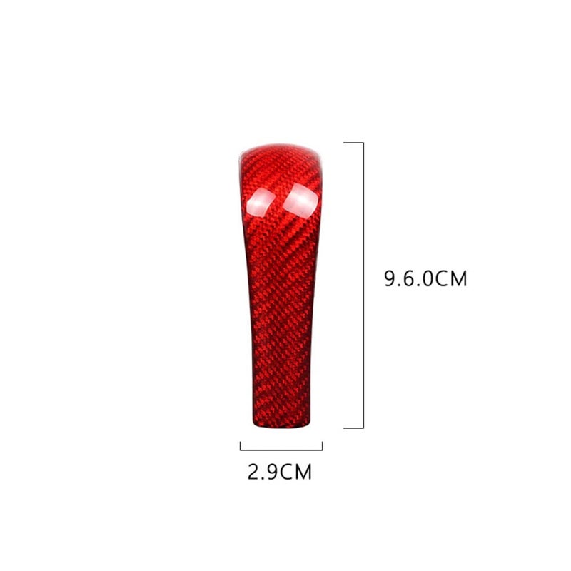 Carbon Fiber Gear Shift Knob Cover Auto Interior Accessory Black Red Decoration - Image 3
