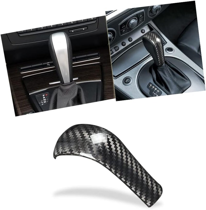 Carbon Fiber Gear Shift Knob Cover Auto Interior Accessory Black Red Decoration - Image 1