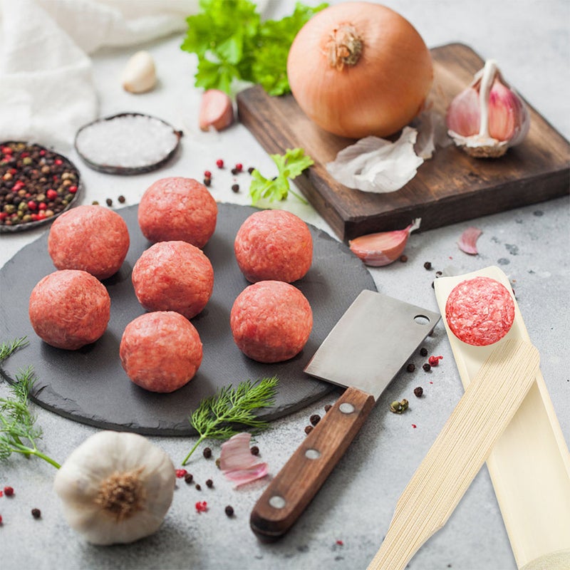 🍳 قوالب كرات اللحم من الخيزران بتصميم مريح ومقبض مانع للانزلاق للاستخدام في المطبخ - Image 4